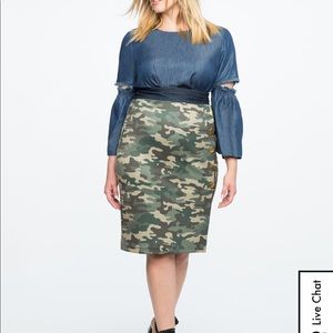 Camo Print Button Detail Pencil Skirt - Yay!!